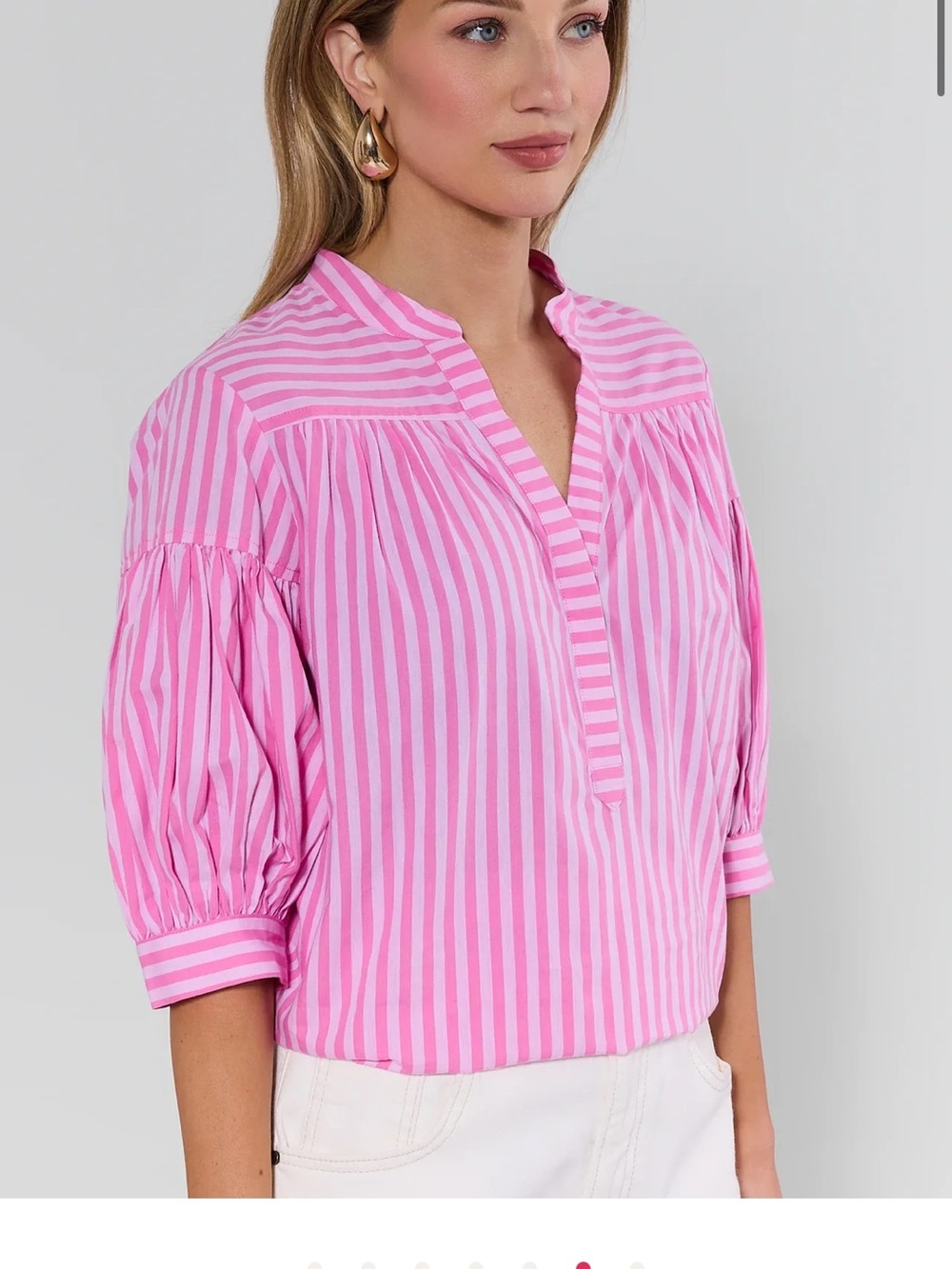 AVARA Melody Pink Striped Short Sleeve Top Small NEW w. tags - Picture 7 of 7